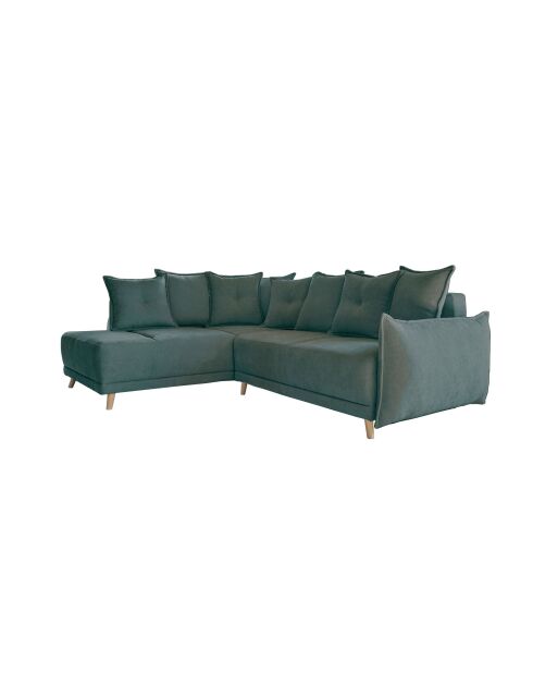 Ecksofa L, umwandelbar, linke Ecke Lazy Lukka, Türkis, 247 x 191 x 85 cm