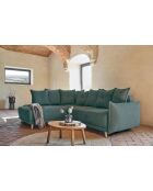 Ecksofa L, umwandelbar, linke Ecke Lazy Lukka, Türkis, 247 x 191 x 85 cm
