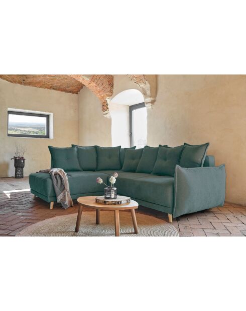 Ecksofa L, umwandelbar, linke Ecke Lazy Lukka, Türkis, 247 x 191 x 85 cm