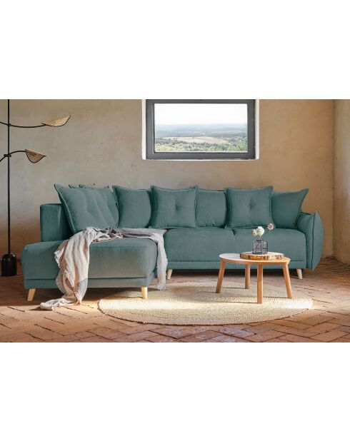 Ecksofa L, umwandelbar, linke Ecke Lazy Lukka, Türkis, 247 x 191 x 85 cm
