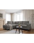 Divano angolare a L convertibile ad angolo sinistro Lofty Lilly grigio chiaro- 237x197x84 cm