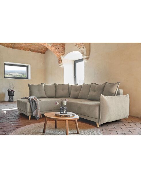 Divano angolare a L convertibile ad angolo sinistro Lazy Lukka Taupe- 247x191x85 cm