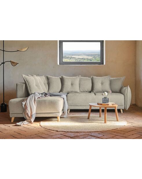 Divano angolare a L convertibile ad angolo sinistro Lazy Lukka Taupe- 247x191x85 cm