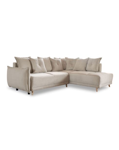 L Omvormbare hoekbank; rechterhoek Lazy Lukka Beige- 247x191x85 cm