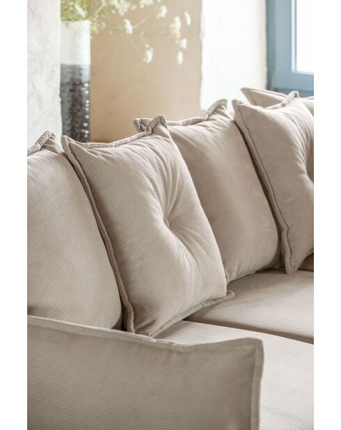 L Omvormbare hoekbank; rechterhoek Lazy Lukka Beige- 247x191x85 cm