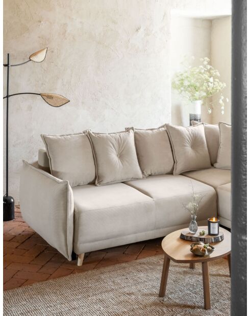 L Omvormbare hoekbank; rechterhoek Lazy Lukka Beige- 247x191x85 cm