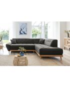 6pl Rechtes ausziehbares Ecksofa Dazzling Daisy Anthracite- 253x190x77 cm