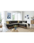 6pl Rechtes ausziehbares Ecksofa Dazzling Daisy Anthracite- 253x190x77 cm