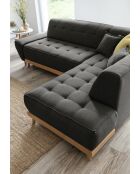 6pl Rechtes ausziehbares Ecksofa Dazzling Daisy Anthracite- 253x190x77 cm