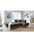 6pl Rechtes ausziehbares Ecksofa Dazzling Daisy Anthracite- 253x190x77 cm