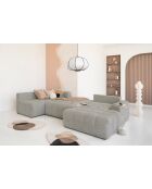 Lulu grijze omvormbare hoekbank U rechts - 333x187x94 cm