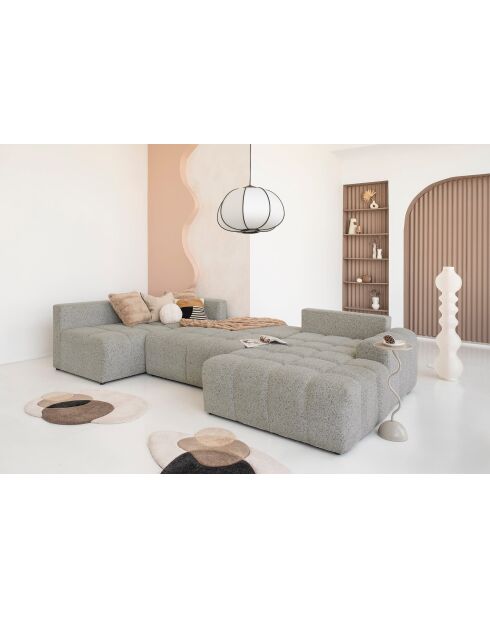 Lulu grijze omvormbare hoekbank U rechts - 333x187x94 cm