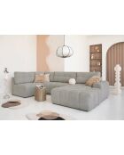 Lulu grijze omvormbare hoekbank U rechts - 333x187x94 cm