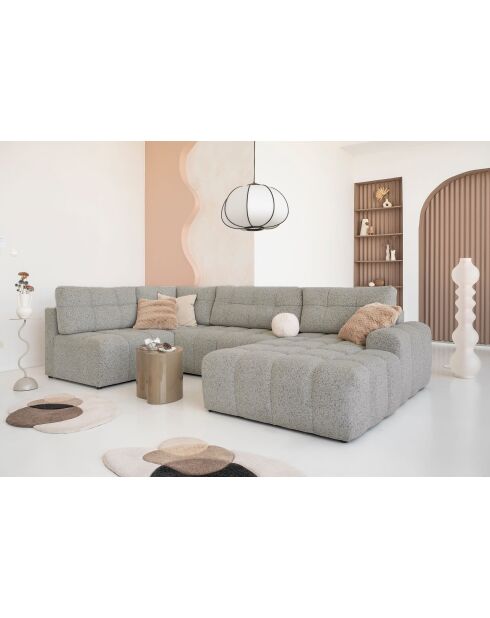 Lulu grijze omvormbare hoekbank U rechts - 333x187x94 cm