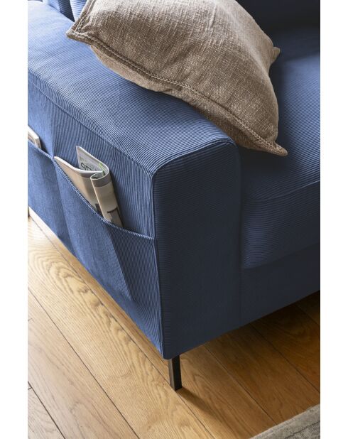 L-MAX Lofty Lilly Ecksofa, umwandelbar, rechtwinklig, Marineblau, 304 x 197 x 84 cm