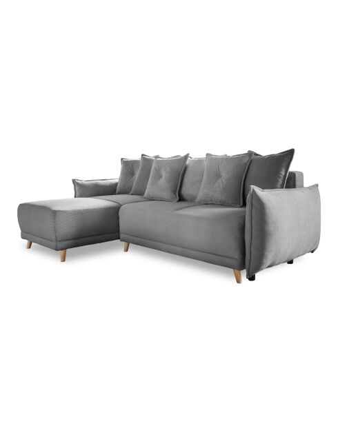 Omkeerbare hoekbank Lazy Lukka, omkeerbaar, lichtgrijs, 253x155x85 cm