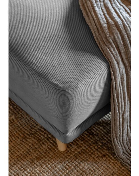 Omkeerbare hoekbank Lazy Lukka, omkeerbaar, lichtgrijs, 253x155x85 cm