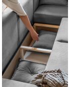 Omkeerbare hoekbank Lazy Lukka, omkeerbaar, lichtgrijs, 253x155x85 cm