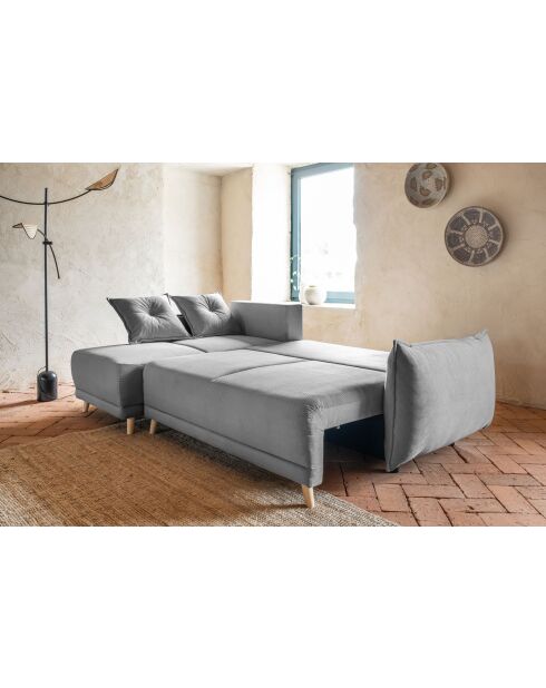 Omkeerbare hoekbank Lazy Lukka, omkeerbaar, lichtgrijs, 253x155x85 cm