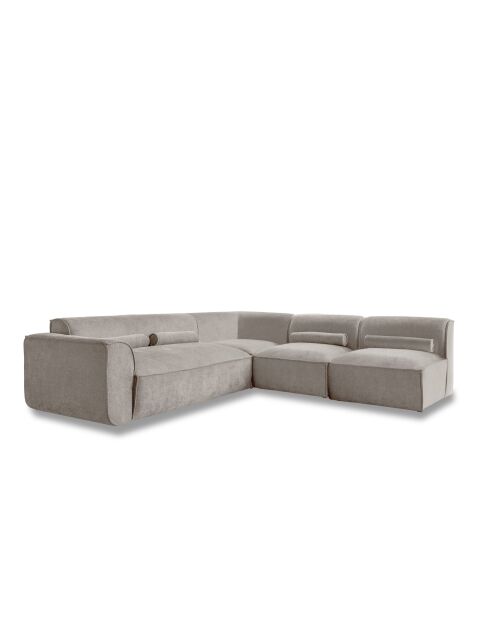 L-MAX Festes Ecksofa, Right Flex Felix, dunkelbeige — 265 x 248 x 70 cm