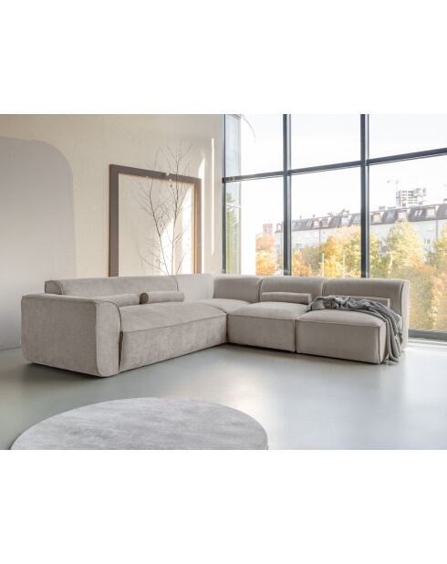L-MAX Festes Ecksofa, Right Flex Felix, dunkelbeige — 265 x 248 x 70 cm