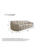 Feste Sofaschale für 3,5/4 Personen, Beige, 260 x 109 x 75 cm