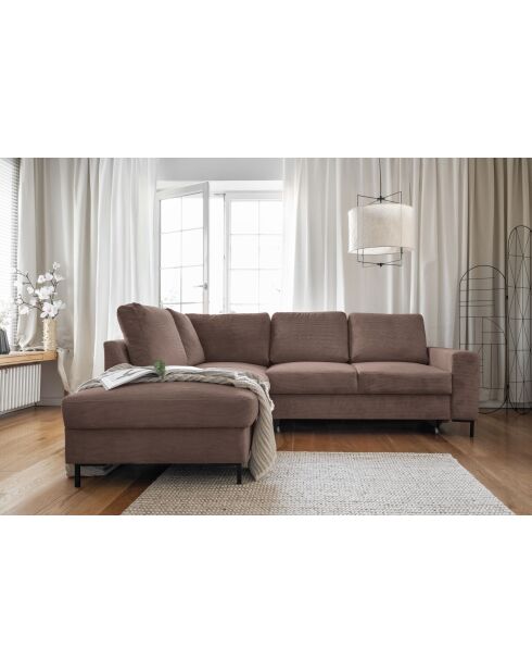 L Ecksofa, umwandelbar, linke Ecke, Lofty Lilly, Taupe, 237 x 197 x 84 cm