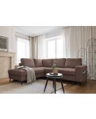 L Ecksofa, umwandelbar, linke Ecke, Lofty Lilly, Taupe, 237 x 197 x 84 cm