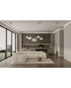 L-MAX Festes Ecksofa, Symmetric Cloud Beige — 260 x 260 x 76 cm