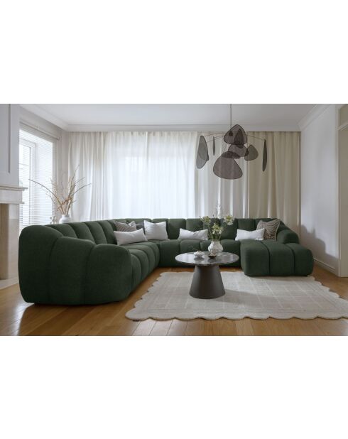 Fixed U Right Hoekbank Shell Donkergroen - 330x265x75 cm