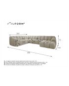 Fixed U Right Hoekbank Shell Donkergroen - 330x265x75 cm