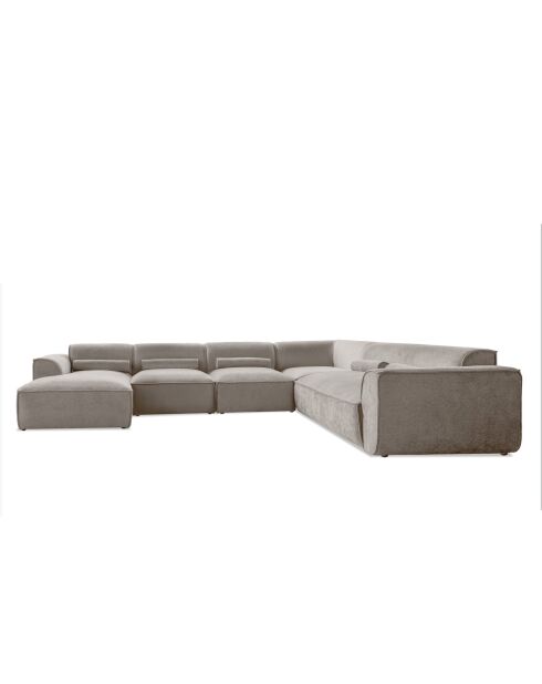 Fixiertes U-Ecksofa, Right Flex Felix Dunkelbeige — 337x265x70 cm
