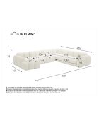 Festes U-Ecksofa, rechts Cloud Gris- 328x260x76 cm