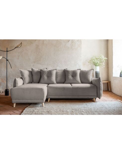 Canapé d'angle Convertible reversible Lazy Lukka Latte- 253x155x85 cm
