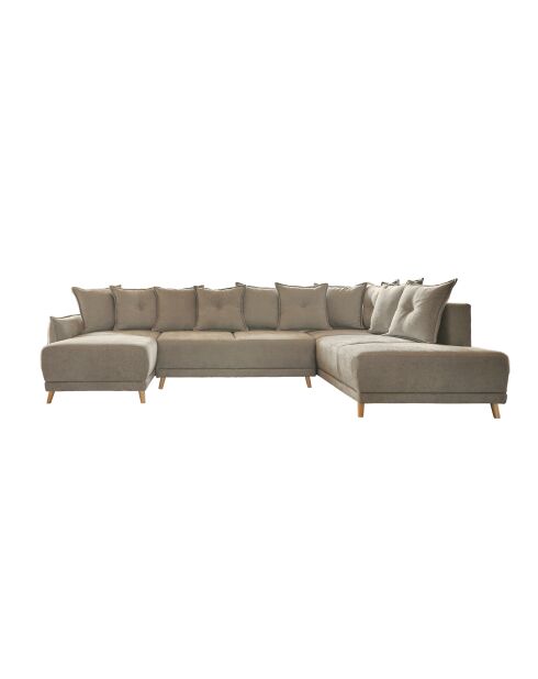 Lazy Lukka Ecksofa, rechtwinklig, U-förmig, 320 x 191 x 85 cm, Taupe