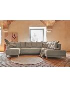 Lazy Lukka Ecksofa, rechtwinklig, U-förmig, 320 x 191 x 85 cm, Taupe