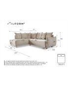 Divano angolare a L convertibile ad angolo sinistro Lazy Lukka grigio chiaro- 247x191x85 cm