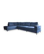 L-MAX Lofty Lilly Ecksofa, umwandelbar, links, 304 x 197 x 84 cm, Marineblau