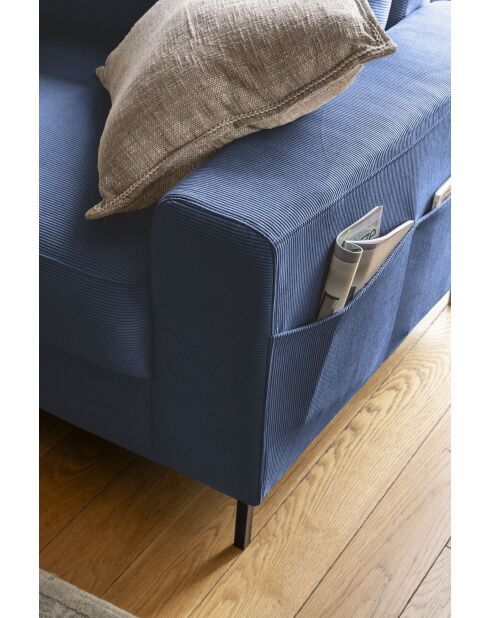L-MAX Lofty Lilly Ecksofa, umwandelbar, links, 304 x 197 x 84 cm, Marineblau