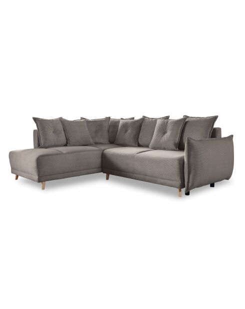 Ecksofa L, umwandelbar, linke Ecke, Lazy Lukka Latte, 247 x 191 x 85 cm