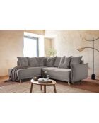 Ecksofa L, umwandelbar, linke Ecke, Lazy Lukka Latte, 247 x 191 x 85 cm