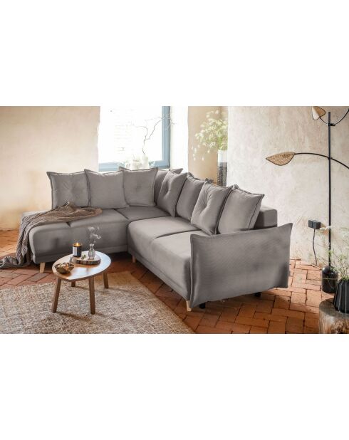 Ecksofa L, umwandelbar, linke Ecke, Lazy Lukka Latte, 247 x 191 x 85 cm