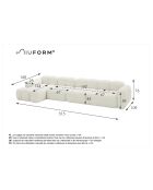 Sofá esquinero fijo M, izquierdo Cloud Beige - 315x160x76 cm