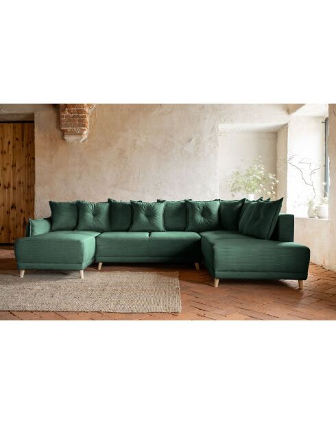 Lazy Lukka Ecksofa, umwandelbar, rechteckig, 320 x 191 x 85 cm, Flaschengrün