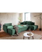 Lazy Lukka Ecksofa, umwandelbar, rechteckig, 320 x 191 x 85 cm, Flaschengrün