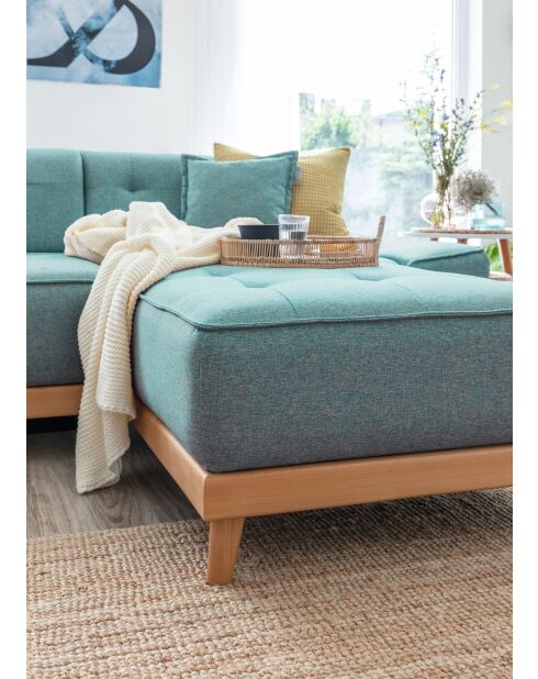 Dazzling Daisy Turquoise Ecksofa, 8-teilig, umwandelbar, rechts, 330 x 190 x 77 cm