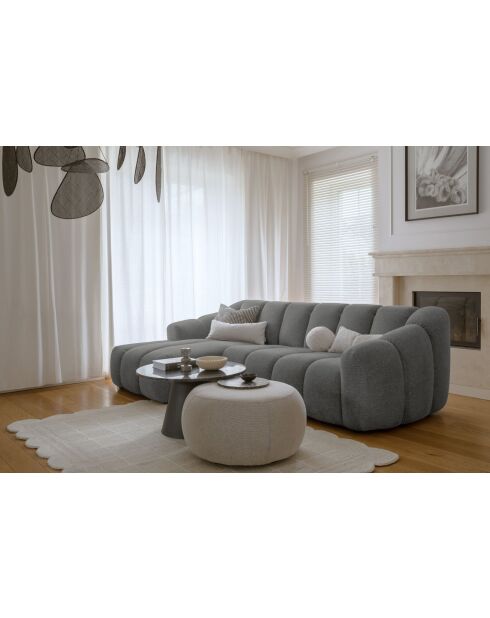 Sofá angular fijo S Left Shell gris - 255x165x75 cm