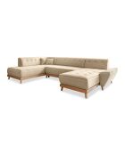 Divano angolare destro convertibile 8pl Dazzling Daisy Beige- 330x190x77 cm