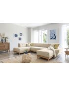Divano angolare destro convertibile 8pl Dazzling Daisy Beige- 330x190x77 cm
