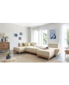 Divano angolare destro convertibile 8pl Dazzling Daisy Beige- 330x190x77 cm